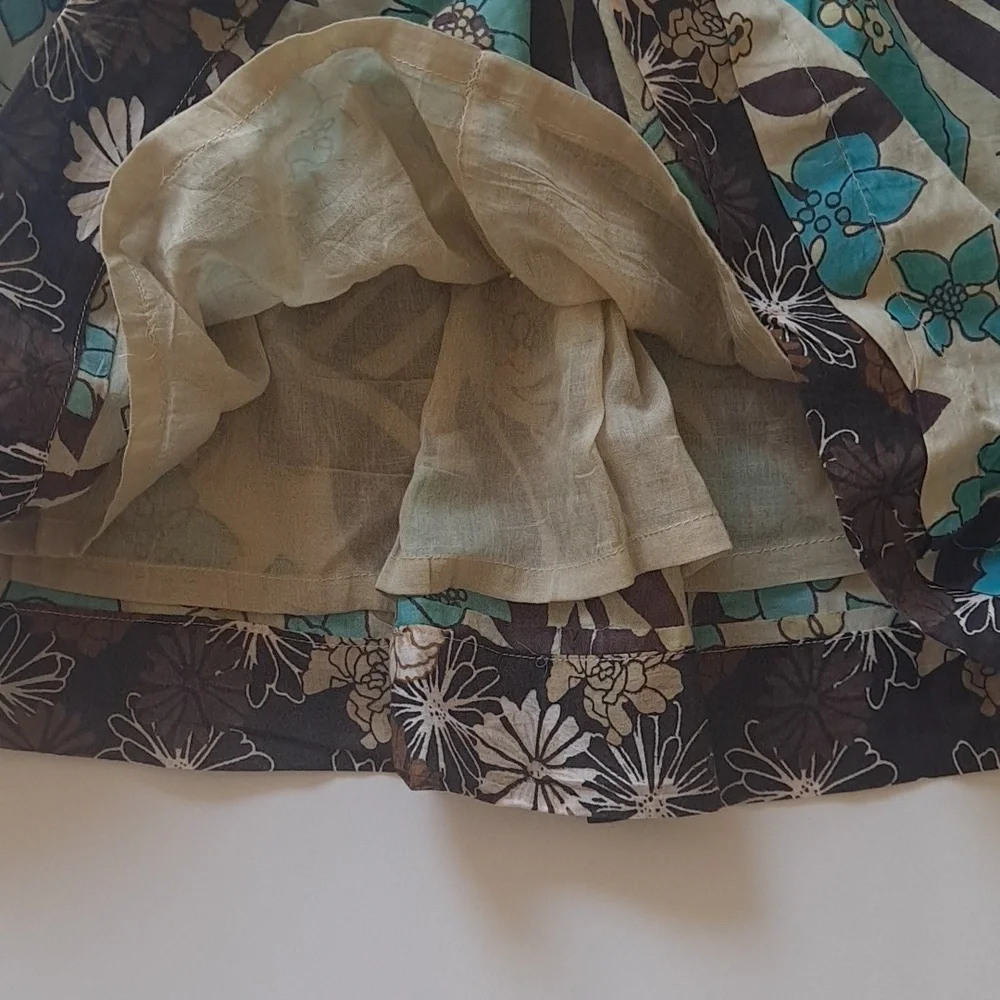 Energie Size S Floral Skirt with Elastic Waist 100% COTTON - Picture 2 of 5